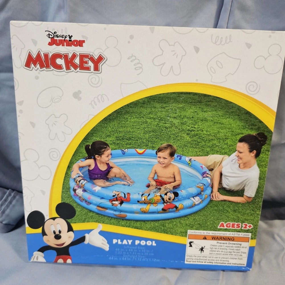 Disney Mickey Mouse Funhouse Inflatable Play Pool Bestway 48in x 10in 9101NE NEW